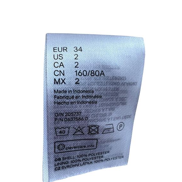 H&M Floral Chiffon Sundress Womens 2 White Flutter Sleeve Belted dress Preppy - Picture 9 of 10